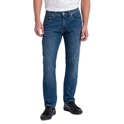 Afbeelding van Pierre Cardin Futureflex LYON Rivet Straight leg jeans, Heren, Maat: 33x32, Ocean blue stonewash