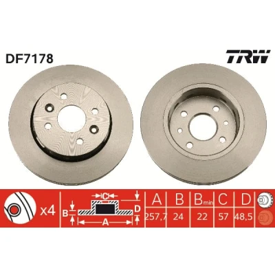 Afbeelding van Trw Remschijf DF7178
