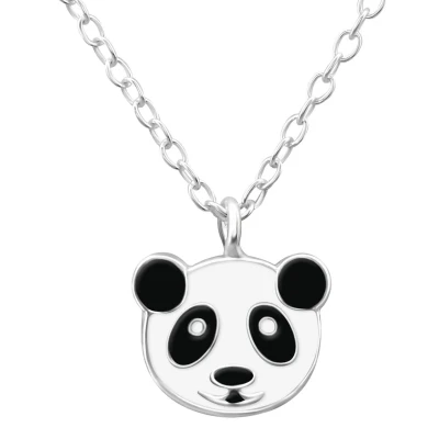 Afbeelding van JoyS Zilveren panda hanger met ketting 39 cm