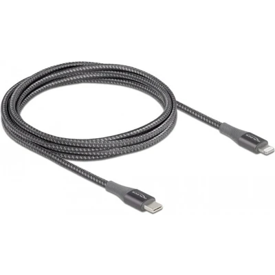 Afbeelding van Delock Data and charging cable USB Type C™ to Lightning™ for iPhone™, iPad™ iPod™ grey 2 m MFi