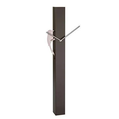 Afbeelding van TFA Dostmann Analoge pendelklok PICUS, 60.3062.08, modern, kwartsuurwerk, roségouden vogel, donkerbruin, (L) 246x (B) 75 x (H) 653 mm