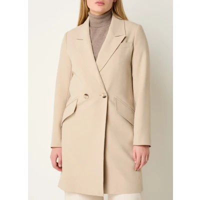 Afbeelding van Beaumont dames Genny double breasted mantel met klepzakken in de kleur Beige, maat: 36