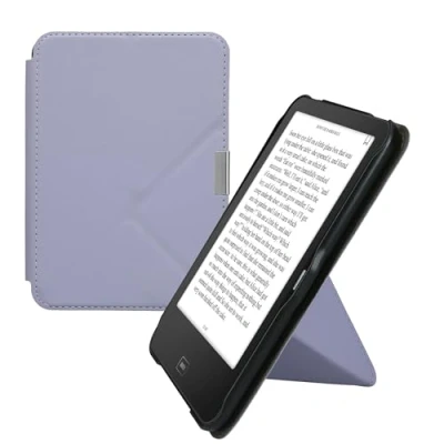 Afbeelding van kwmobile e reader hoesje compatibel Met Tolino Vision 1/2 / 3/4 HD hoes standaard Ereader cover van kunstleer In lavendel