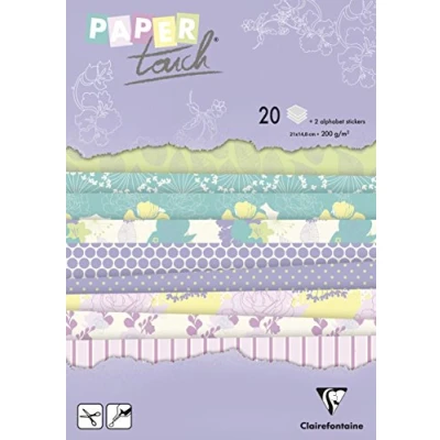 Afbeelding van Clairefontaine Ref 95204C PaperTouch Paper Pad (Pack van 20 vellen) A5 in grootte, 200gsm gedrukt papier, 2 borden met etiketten en alfabet stickers Zomertuin