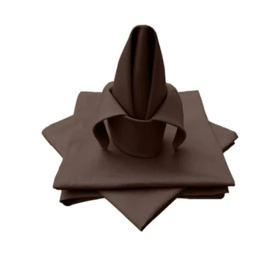Afbeelding van Hoogwaardige stoffen servetten tafelkleed 4 stuks van 100% katoen collectie concept, kleur &amp; grootte naar keuze (stoffen set 45x45cm, chocolade)