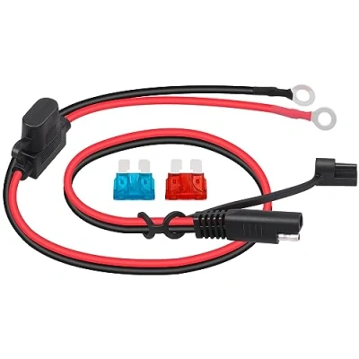 Afbeelding van Dongge SAE Connector Motorfiets Acculader Oplaadkabel Snijd de Plug snel op 12V Ring Terminal Zekering Geschikt voor het Opladen Motorfietsen Tractoren Auto etc