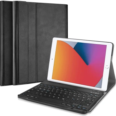 Afbeelding van Cazy iPad 2021/2020 hoes met toetsenbord 10.2 inch QWERTZ Zwart