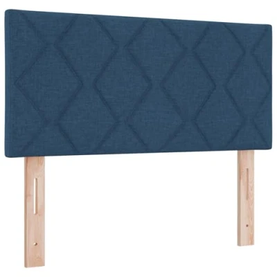 Afbeelding van vidaXL Blauw LED Hoofdbord met Diamantpatroon, 100 cm Stof