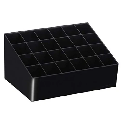 Afbeelding van TRIXES Lipstick Houder Doorzichtig 24 compartimenten Make up Cosmetische Display Stand Rek Organizer Zwarte