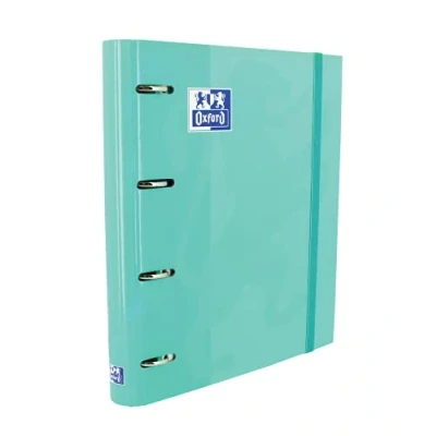 Afbeelding van Oxford Map met 4 ringen navulling en rubber, extra groot deksel reservevulling, kleur Ice Mint, 80 vellen, geruit, maat A4+
