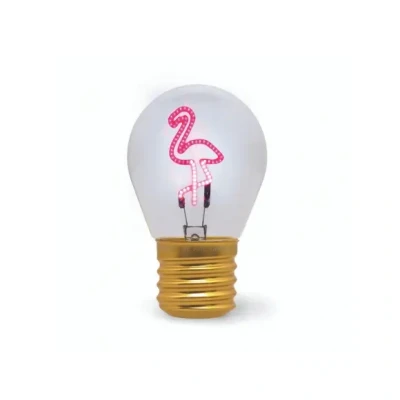 Afbeelding van Legami Tafellamp in gloeilampvorm, oplaadbaar met USB kabel, draadloos, Bulb Fiction, Flamingo, 6,8 x 10,3 cm