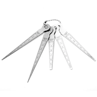 Afbeelding van 5 Pcs 10mm Taper Gage Set, Stainless Steel Welding Feeler Gauge Rulers Hole Inspection Tool, Gap Test Ulnar Inch &amp; Metric