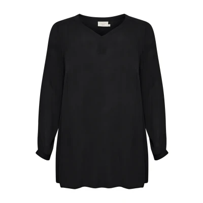 Afbeelding van Kaffe Curve KCami LS Tunic Shirt, Black Deep, 42 Dames, 40 Groten mate