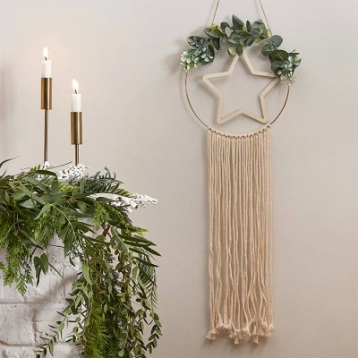 Afbeelding van Ginger Ray Houten Krans Met Macrame*