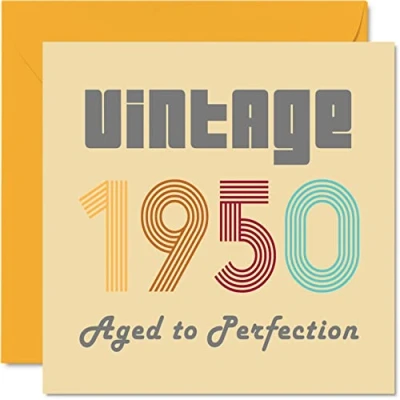 Afbeelding van 73e verjaardagskaarten voor mannen en vrouwen vintage 1950 verouderd tot perfectie 73 verjaardagskaart grappig haar hem, 145 mm x beste vriend mama papa opa oma oppas