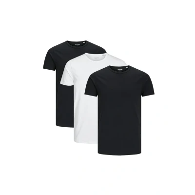 Afbeelding van Jack &amp; Jones 3ER PACK Tshirt basic, Heren, Maat: Medium, Schwarz weiß