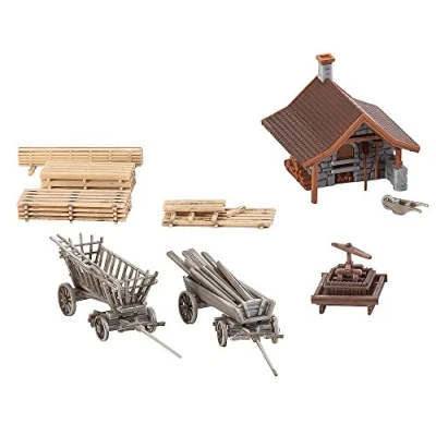 Afbeelding van Faller FA 232359 Bakhuisje met accessoires voor de modelspoorbaan, modelbouw, bruin, grijs