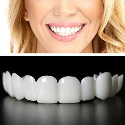 Afbeelding van Giural 2 paar instant veneers Kunstgebitten, cosmetische tanden Tijdelijke gebitten Nep boven en onder Snap on kunstgebitten Clip in voor mannen vrouwen