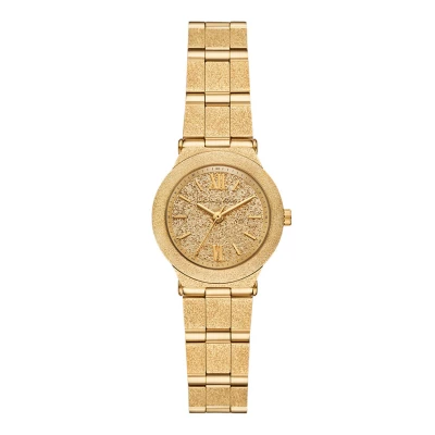 Afbeelding van Michael Kors Quartz Goud Dames horloge met goudkleurige &amp; stalen band