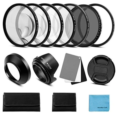 Afbeelding van Close up Filter Kit,Fotover 4 Stuks(+1,+2,+4,+10) Macro Accessoire Lens Kit Set met Pouch voor Canon Nikon Sony Pentax Olympus Fuji DSLR Camera+Lens Cap, camera accessories, 49mm