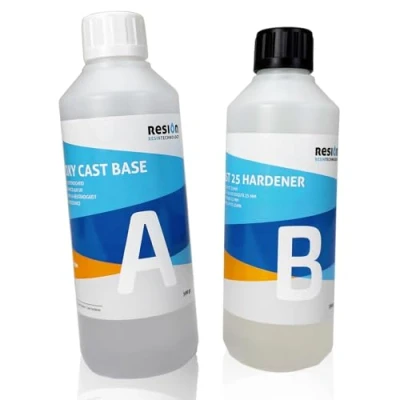 Afbeelding van epoxyhars met verharder, UV blokker, kristalhelder 0,8 KG set, epoxyhars, kunsthars, giethars, giethars kunsthars gietset, beginnersset