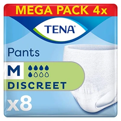 Afbeelding van Tena pants discrete (medium) beschermbroek voor middelgrote blaaszwak/incontinentie, 4 stuks (4 x 8 stuks)