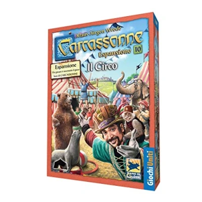 Afbeelding van Giochi Uniti Carcassonne Il Circo, uitbreiding 10 voor Carcassonne, bordspel, Italiaanse editie, GU626
