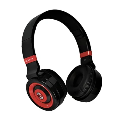 Afbeelding van AC Milan Draadloze over ear hoofdtelefoon, draadloos, inklapbaar, hoofdtelefoon met ingebouwde microfoon, hifi stereo, micro SD slot, FM radio voor iPhone/Android/reizen/pc