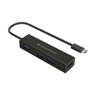 Afbeelding van Conceptronic HUBBIES07B interface hub USB 3.2 Gen 1 (3.1 1) Type C 5000 Mbit/s Zwart