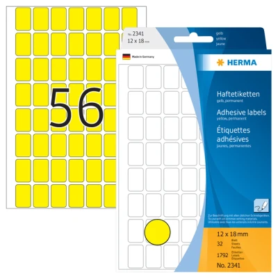 Afbeelding van Etiket HERMA 2341 12x18mm geel 1792stuks