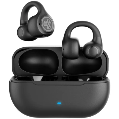 Afbeelding van JLab Flex Open Oordopjes, Zwart, Clip on Manchet Ontwerp, Draadloze Ear Audio Vrijheid Moeiteloze pasvorm, Veilig Luisteren, Bluetooth Multipoint, Aanpassen met de App