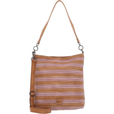 Afbeelding van FREDsBRUDER Leren Schoudertas Good Mood Hobo Bag Sand &amp; Rose Lichtbruin