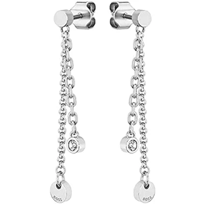 Afbeelding van BOSS Kristall Oorbellen, Dames, Maat: One Size, Silber