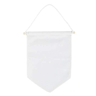 Afbeelding van Rayher 46371102 wimpels om op te hangen, textielwimpel beschilderen met stofverf, 2 stuks, natuurwit, 18 x 21 cm
