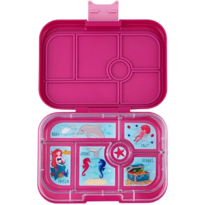 Afbeelding van Yumbox Original lekvrije Bento box lunchbox 6 vakken Malibu Purple / Mermaid tray