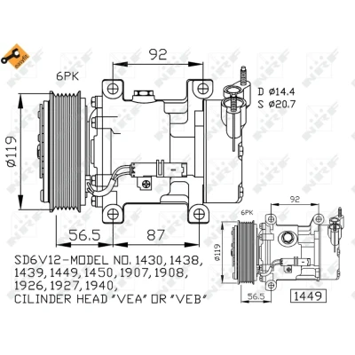 Afbeelding van Compressor, airconditioning NRF 32227