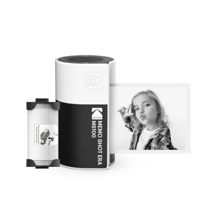 Afbeelding van KODAK Memo Shot ERA kinder direct digitale camera en foto labelprinter, wit (camera met 1 rol one touch labelpatroon)