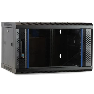 Afbeelding van DSIT 4U wandkast met glazen deur 600x450x280mm (BxDxH) serverbehuizing serverrack serverkast 19 inch
