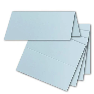 Afbeelding van FarbenFroh by GUSTAV NEUSER 50 x plaatskaarten in lichtblauw (blauw) 4,5 10 cm blanco dubbele kaarten als en naamkaarten voor bruiloft feesten