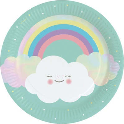 Afbeelding van Borden Rainbow &amp; Cloud 23cm 8 stuks