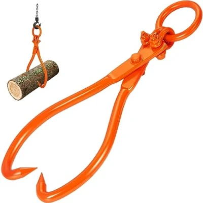 Afbeelding van VEVOR Bosttang voor stammen 457,2 mm heftang hout, houtblokken, haken, 2 draaibare klauwen, draagkracht 350 kg, stalen houten tang tractoren, MTB, vrachtwagens, heftrucks