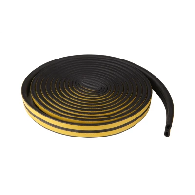 Afbeelding van tochtstrip zwart Zelfklevende voor Kieren 4 tot 6 mm 7.5 Meter