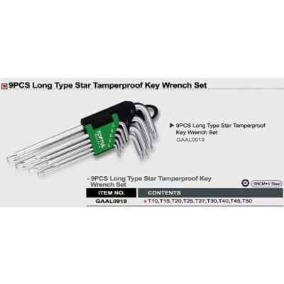Afbeelding van TOPTUL GAAL0919 Haakse schroevendraaierset TORX: T10, T15, T20, T25, T27, T30, T40, T45, T50 9
