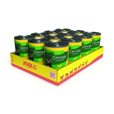 Afbeelding van JosiDog JOSERA kip in saus (12 x 415 g) Fijn hondenvoer met vitamine D3 &amp; E Premium natvoer voor volwassen honden Compleet voer Powered by 12 stuks