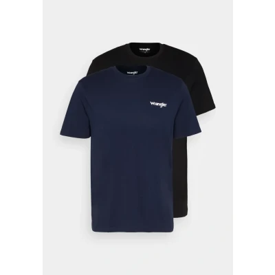 Afbeelding van Wrangler 2PACK SIGN OFF TEE Tshirt basic, Heren, Maat: Small, True navy