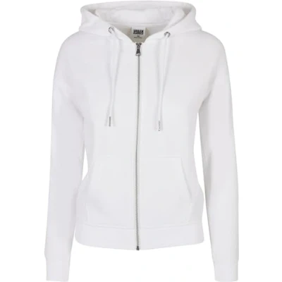 Afbeelding van Urban Classics Hoody Sweater met rits, Dames, Maat: 5XL, White