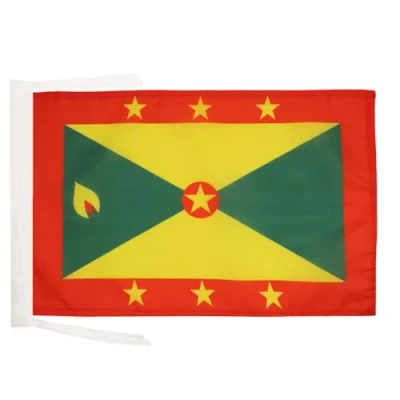 Afbeelding van Grenada Vlag 45x30 cm koorden Grenadian SMALL vlaggen 30 x 45 Banner 18x12 in Hoge kwaliteit AZ FLAG