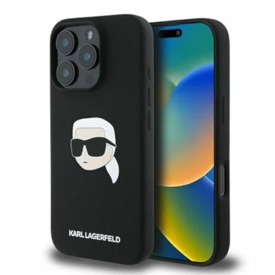 Afbeelding van CG Mobile Karl Lagerfeld KLHMP16XSKHPPLK Hoes voor iPhone 16 Pro Max 6,9 inch Zwart Hardcase Silicone Head Print
