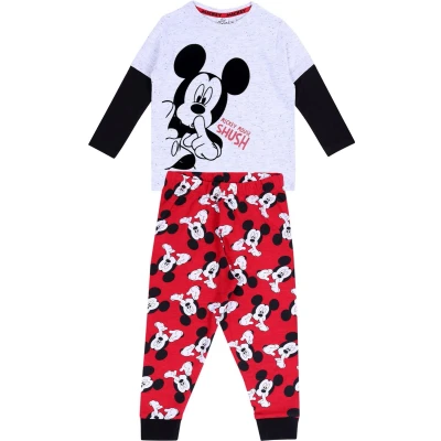 Afbeelding van DISNEY Mickey Mouse Rood Grijze Pyjama met Lange Mouwen