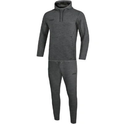Afbeelding van Joggingpak met sweaterkap Premium Basics Antraciet gemeleerd / M